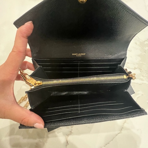 Black YSL Cassandre Flap wallet on chain gold - Picture 8 of 12